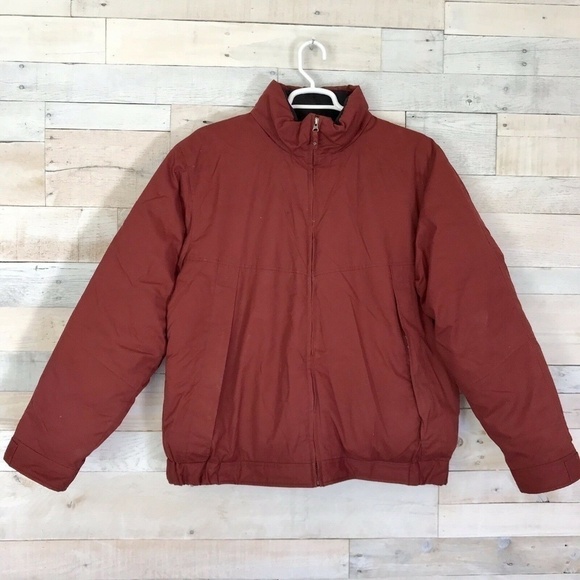 Eddie Bauer Red Premium Goose Down Hood Coat M/L - Picture 1 of 6